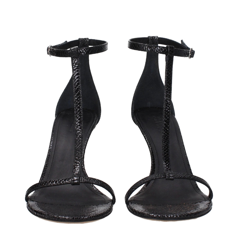Isabel Marant Black Leather Stiletto Heels Sandals - EU41/US11 - Sandals
