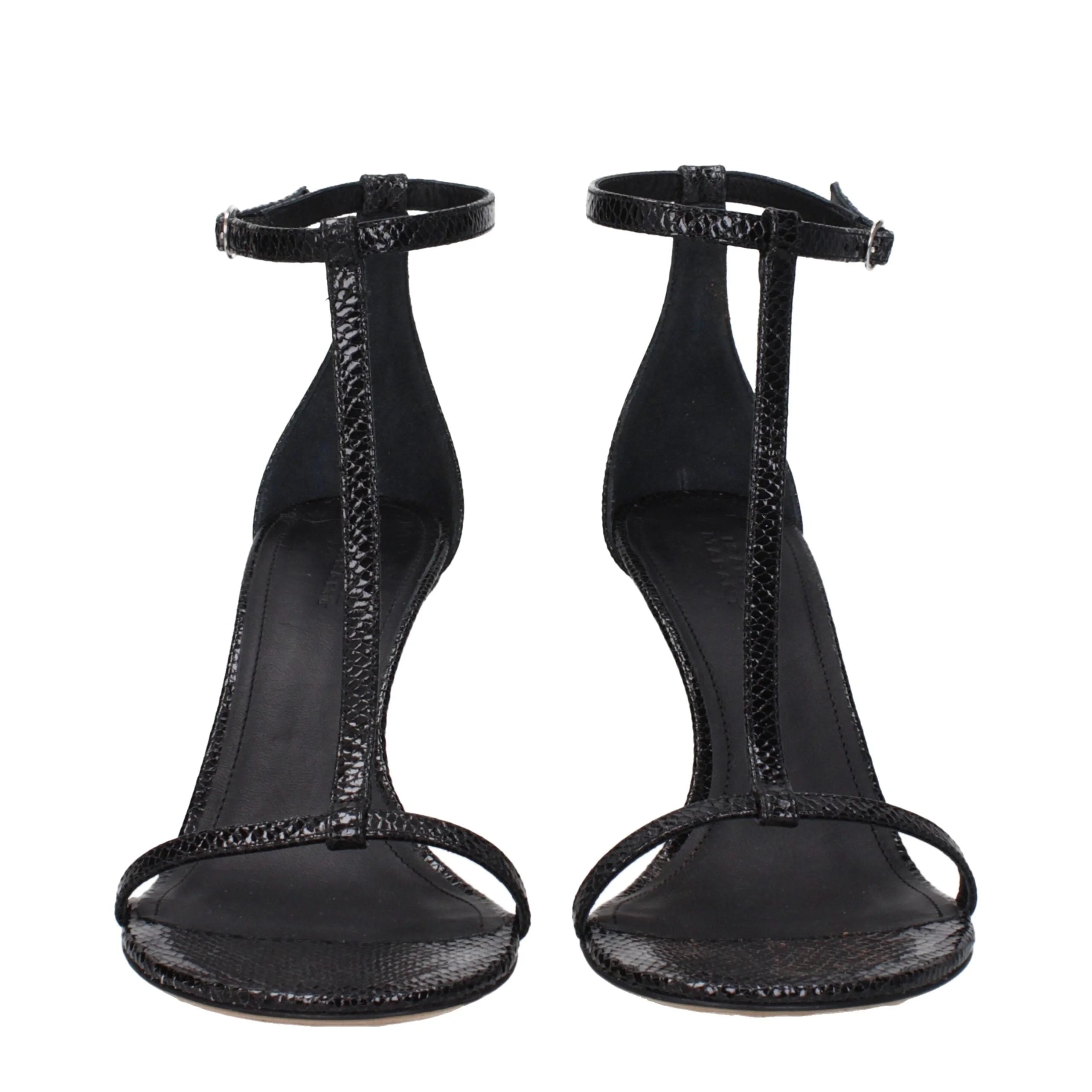 Isabel Marant Black Leather Stiletto Heels Sandals - EU41/US11