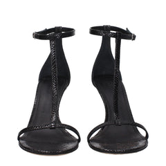 Isabel Marant Black Leather Stiletto Heels Sandals - EU41/US11
