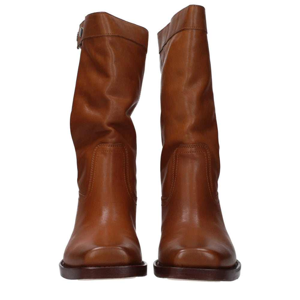 Isabel Marant Brown Leather Ankle Boots - EU36/US6