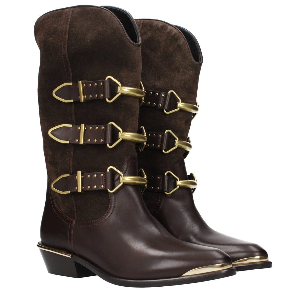 Isabel Marant Brown Leather Ankle Boots - EU37/US7