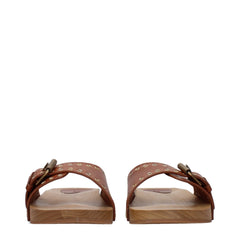 Isabel Marant Brown Leather Slippers