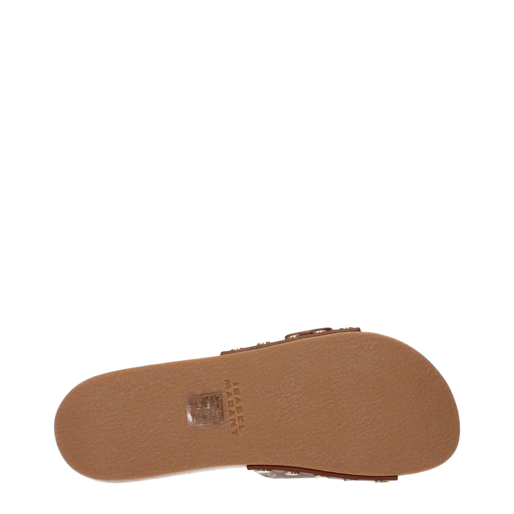 Isabel Marant Brown Leather Slippers Sandals - Sandals