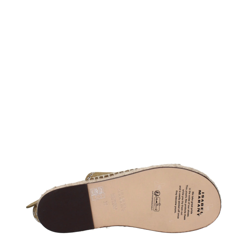 Isabel Marant Green Leather Flat Sandals - Sandals
