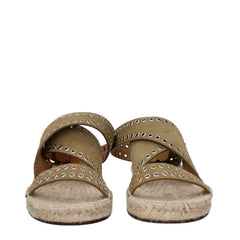 Isabel Marant Green Leather Flat Sandals - Sandals