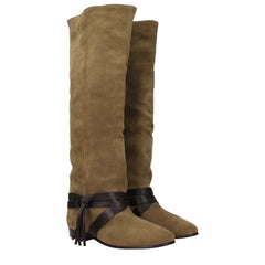 Isabel Marant Green Leather Over The Knee - EU39/US9
