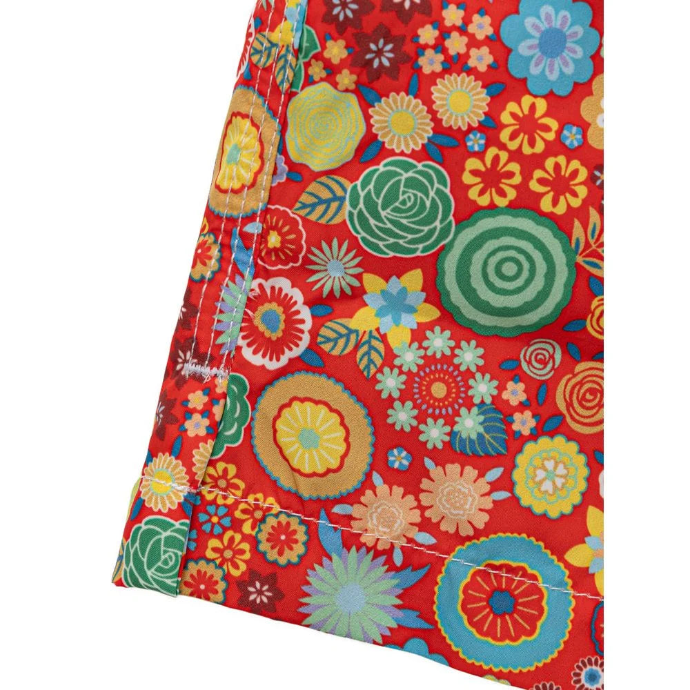 Isaia Red Polyester Swim Short - Swim Boxers