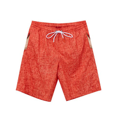 Isaia Red Polyester Swim Short - XL