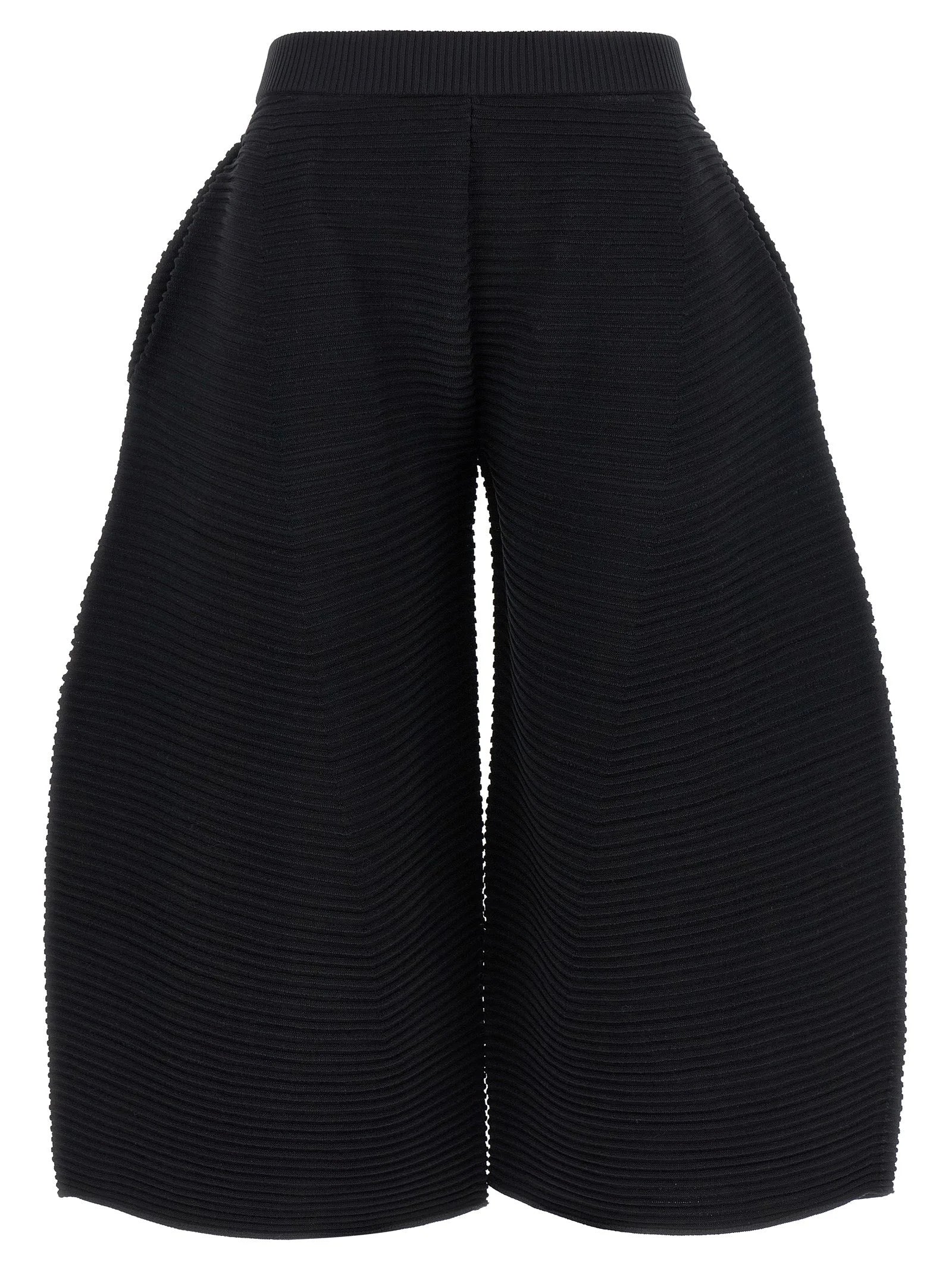 Issey Miyake Black Polyester Cropped Pants - 2