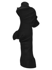 Issey Miyake Black Polyester Midi Dress - 2