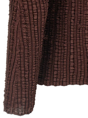 Issey Miyake Brown Polyester Cardigan - 2