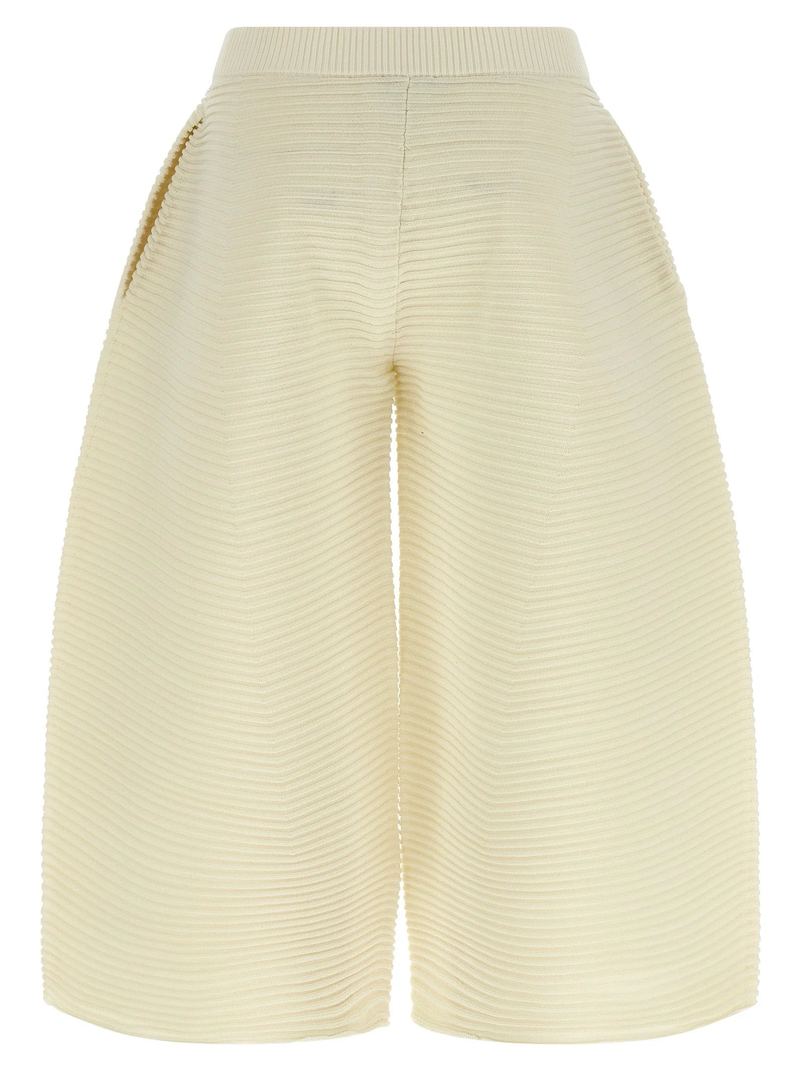 Issey Miyake White Polyester Cropped Pants - 2
