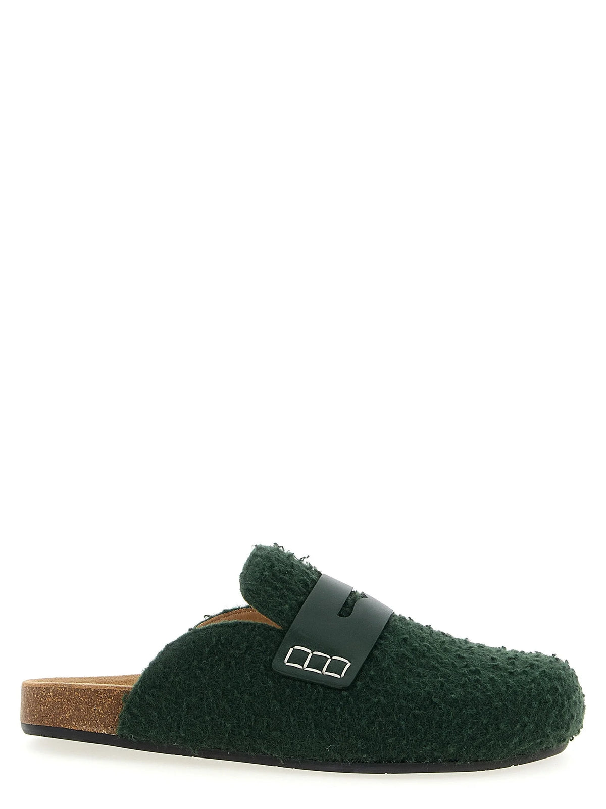 Náuticos tipo mocasín de lana virgen bicolores J.W.Anderson en una paleta minimalista de crema y negro para mujer.