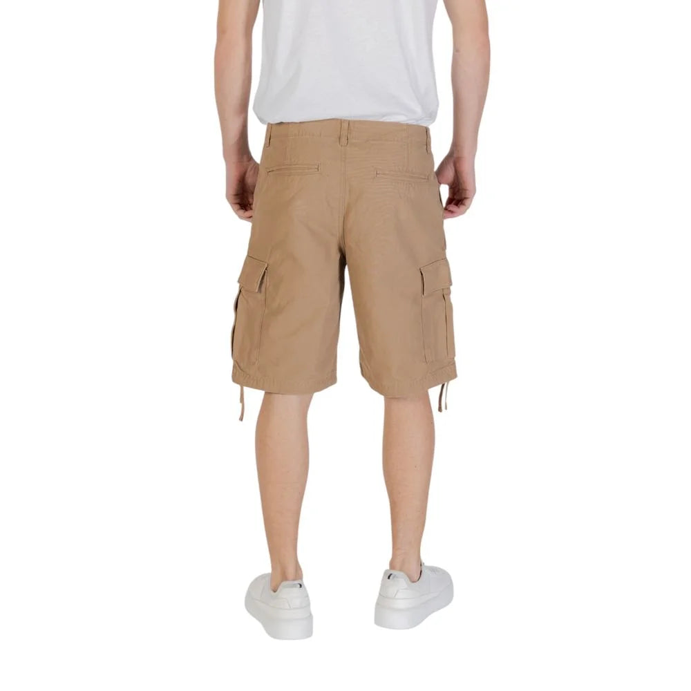 Jack Jones Beige Cotton Bermuda - Cargo Shorts