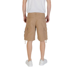 Jack Jones Beige Cotton Bermuda - Cargo Shorts