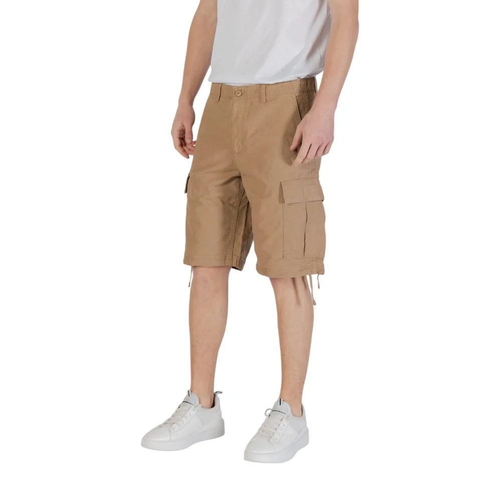 Jack Jones Beige Cotton Bermuda - Cargo Shorts
