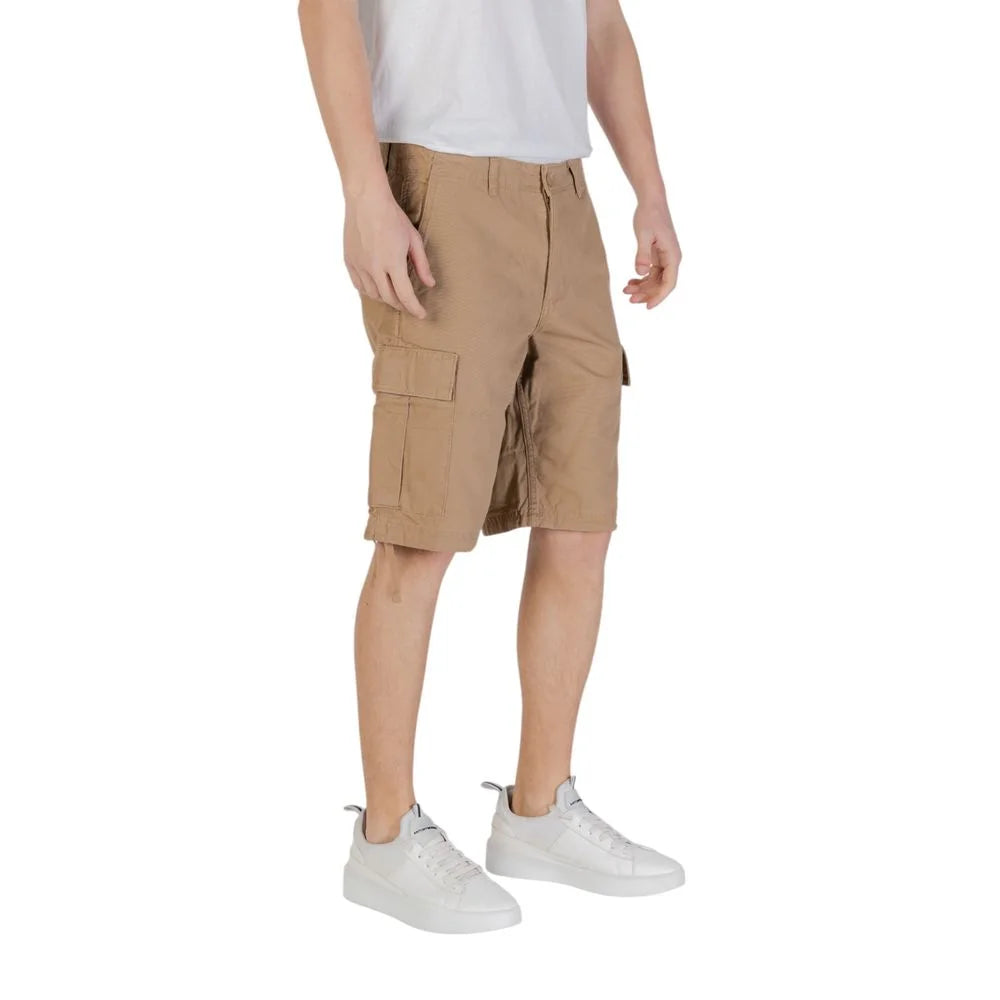 Jack Jones Beige Cotton Bermuda - Cargo Shorts
