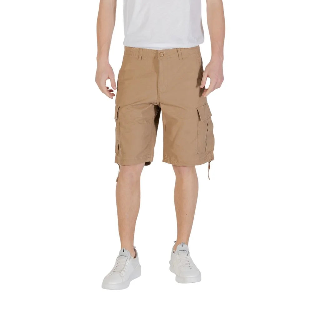 Jack Jones Beige Cotton Bermuda - Cargo Shorts