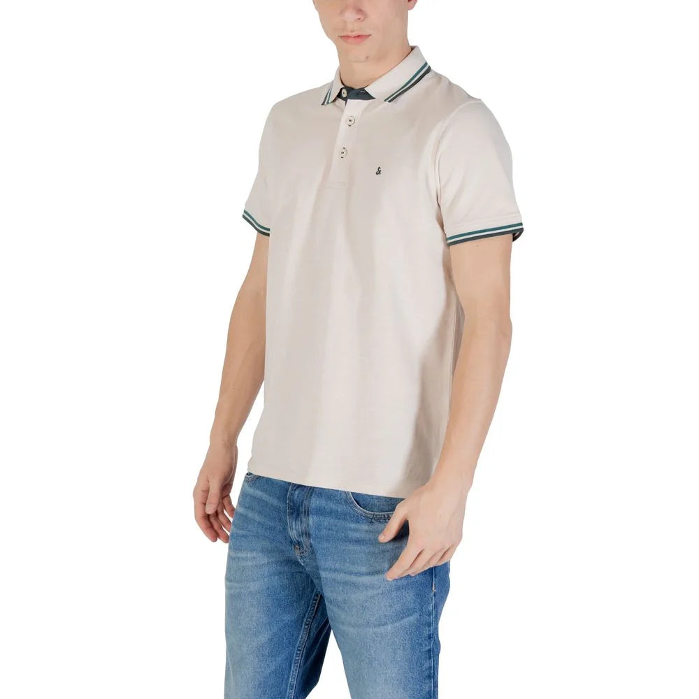Jack Jones Beige Cotton Polo Shirt - Polos