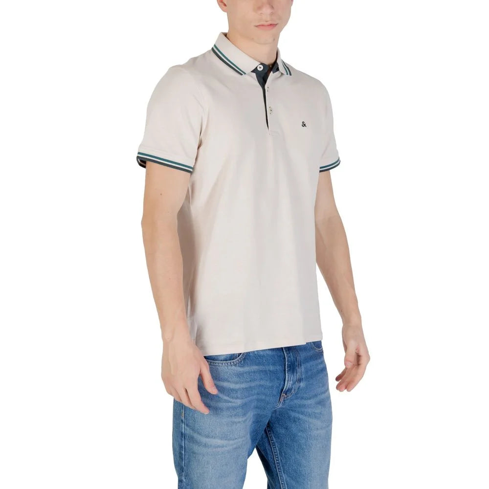 Jack Jones Beige Cotton Polo Shirt - Polos