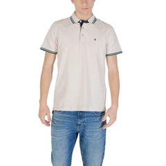 Jack Jones Beige Cotton Polo Shirt - Polos