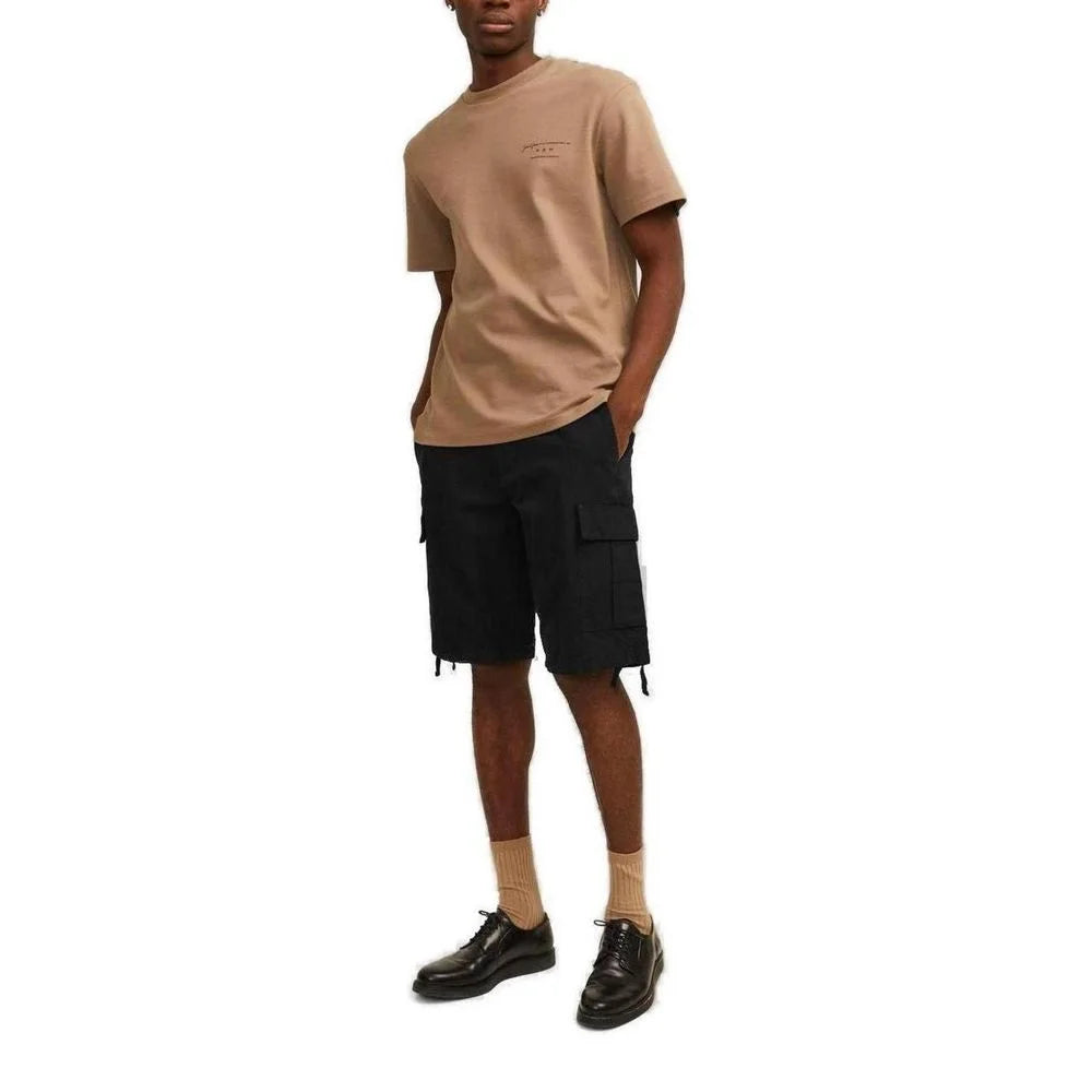 Jack Jones Black Cotton Bermuda - Cargo Shorts