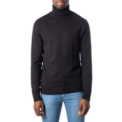 Jack Jones Black Cotton Turtleneck - Sweaters