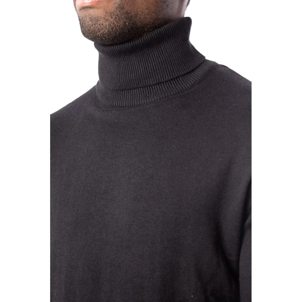 Jack Jones Black Cotton Turtleneck - Sweaters