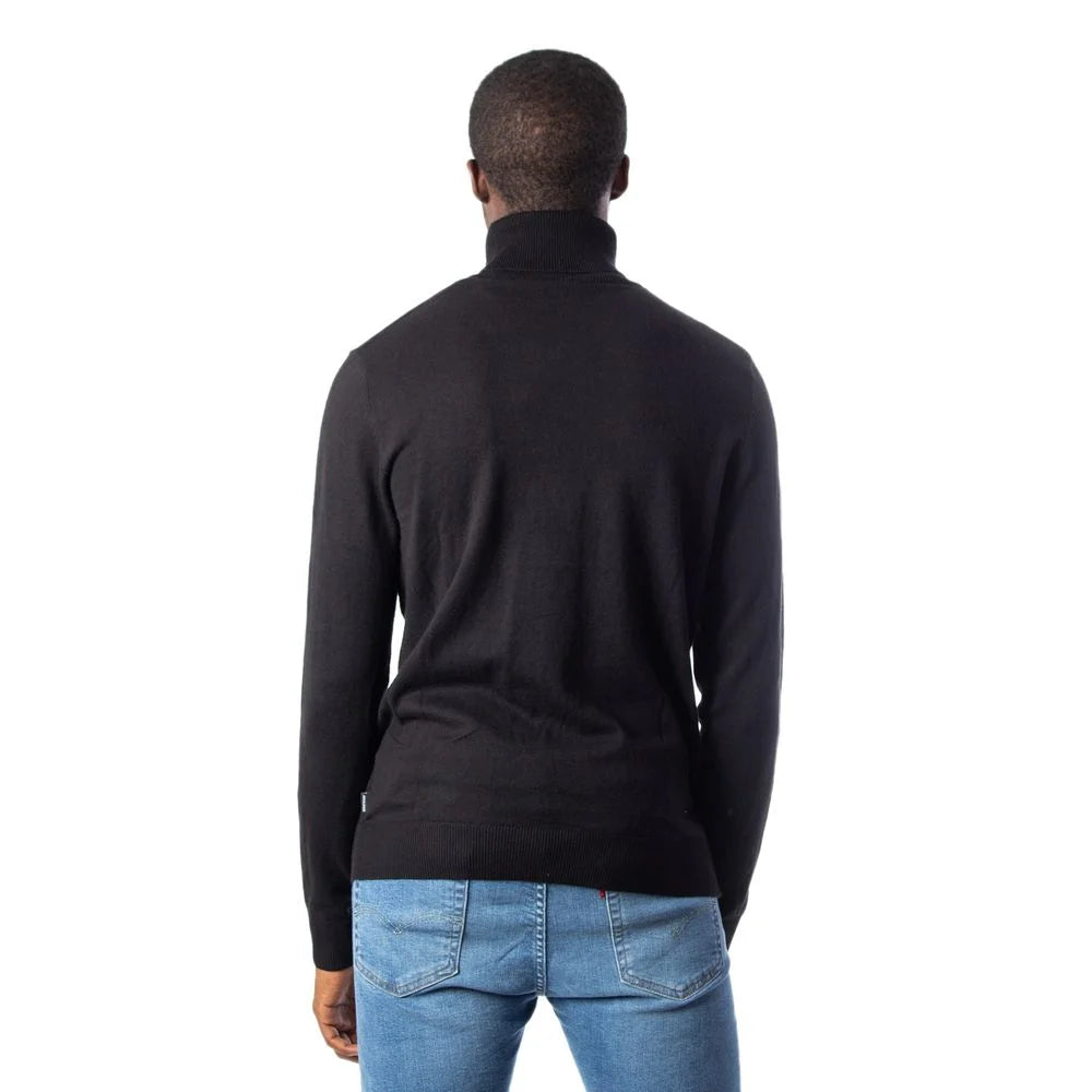 Jack Jones Black Cotton Turtleneck - Sweaters