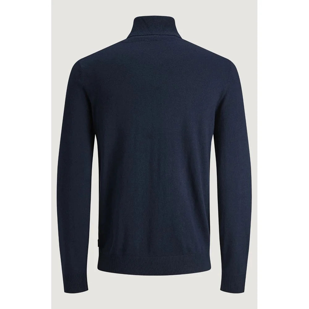 Jack Jones Blue Cotton Turtleneck - Sweaters