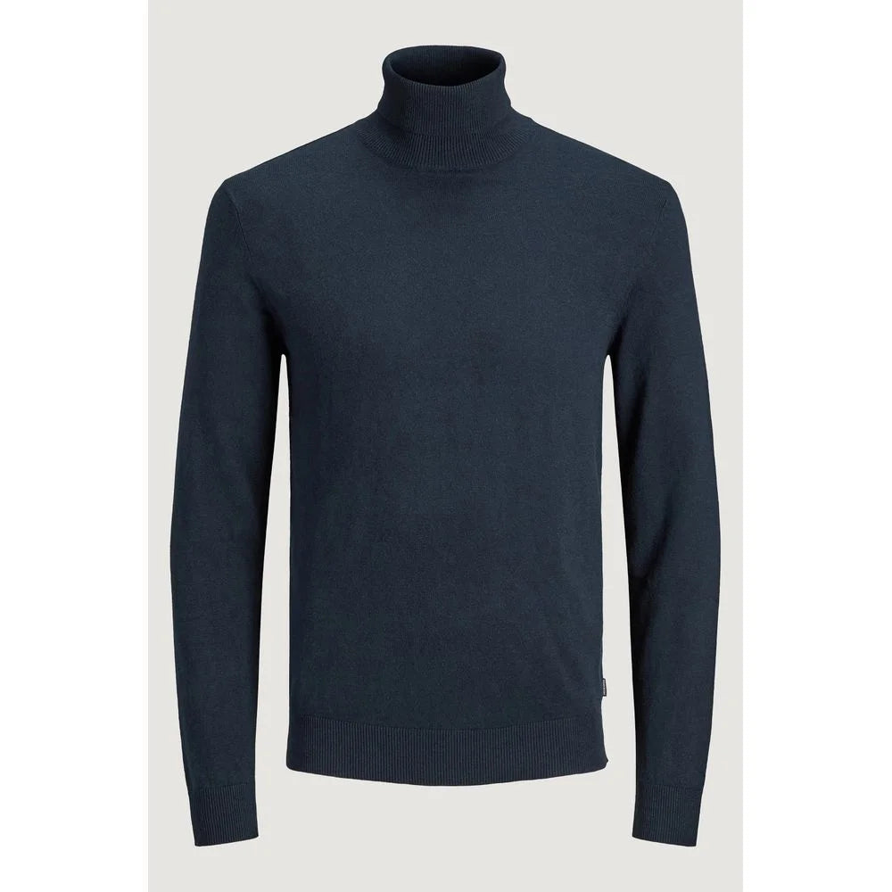 Jack Jones Blue Cotton Turtleneck - Sweaters