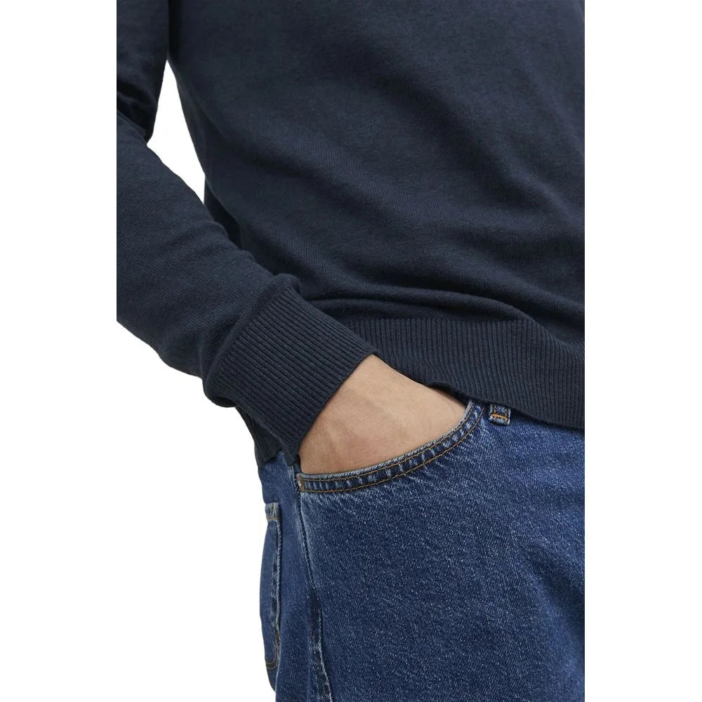 Jack Jones Blue Cotton Turtleneck - Sweaters