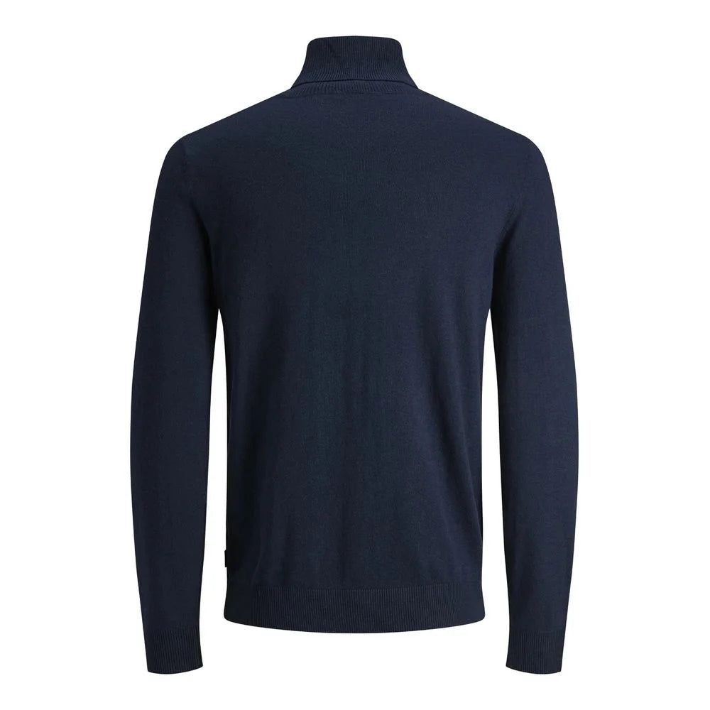 Jack Jones Blue Cotton Turtleneck - Sweaters