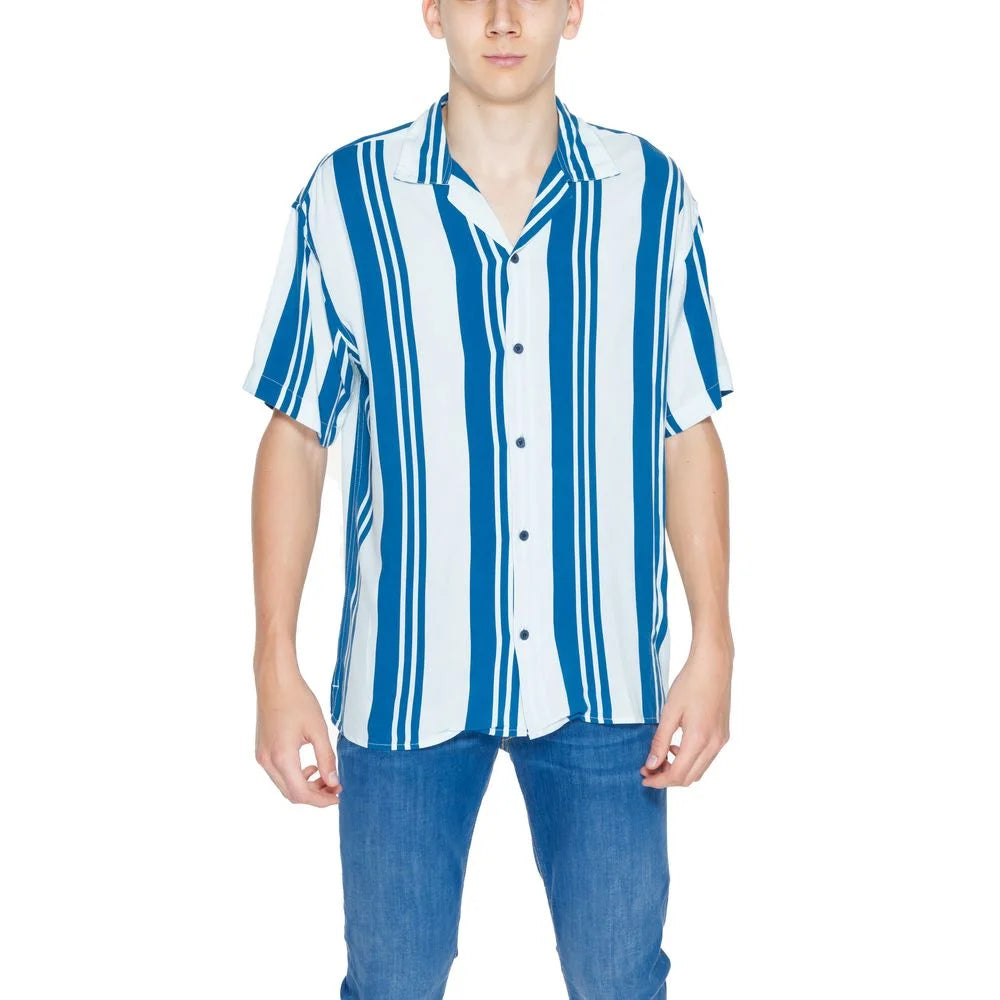 Jack Jones Blue Viscose Shortsleeve - Shirts