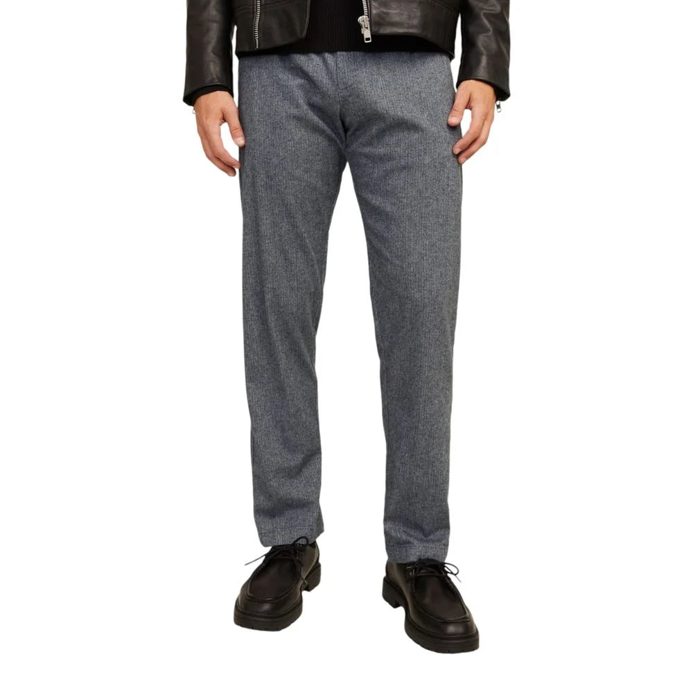 Jack Jones Gray Cotton Pant - Trousers