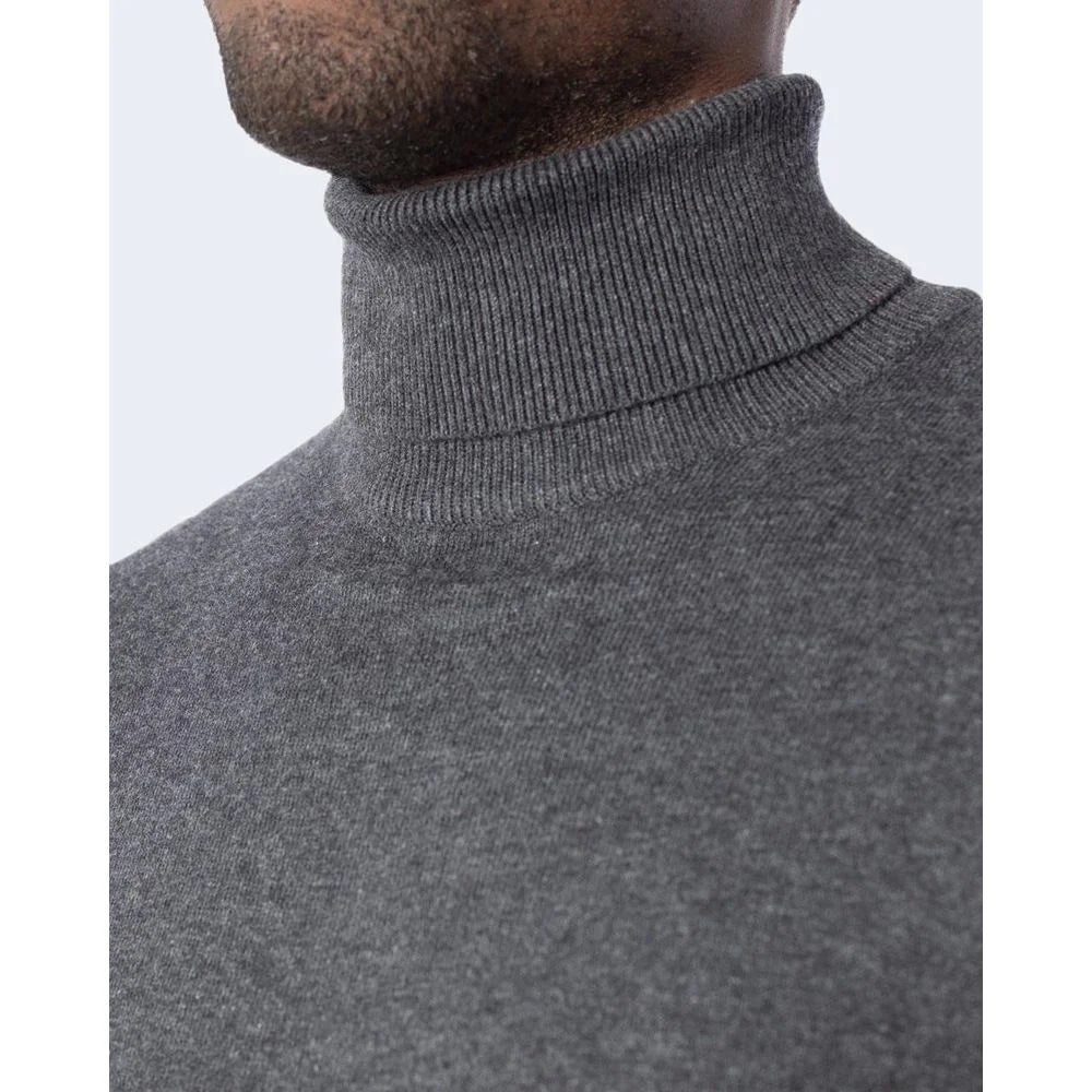 Jack Jones Gray Cotton Turtleneck - Sweaters
