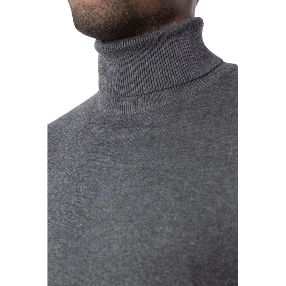 Jack Jones Gray Cotton Turtleneck - Sweaters