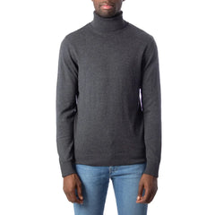 Jack Jones Gray Cotton Turtleneck - Sweaters