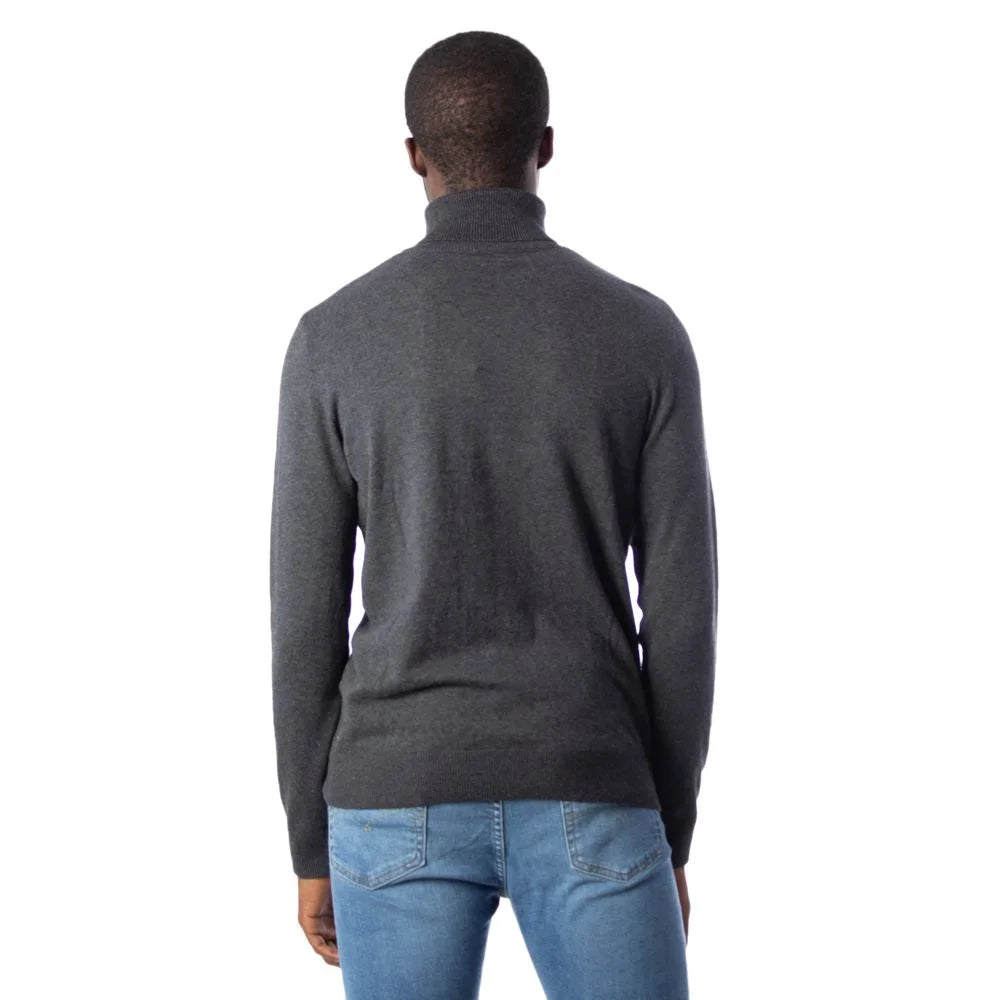 Jack Jones Gray Cotton Turtleneck - Sweaters