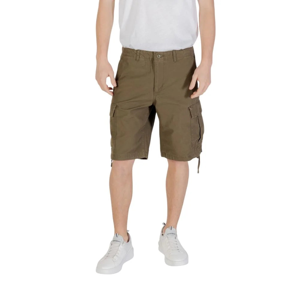 Jack Jones Green Cotton Bermuda - Cargo Shorts