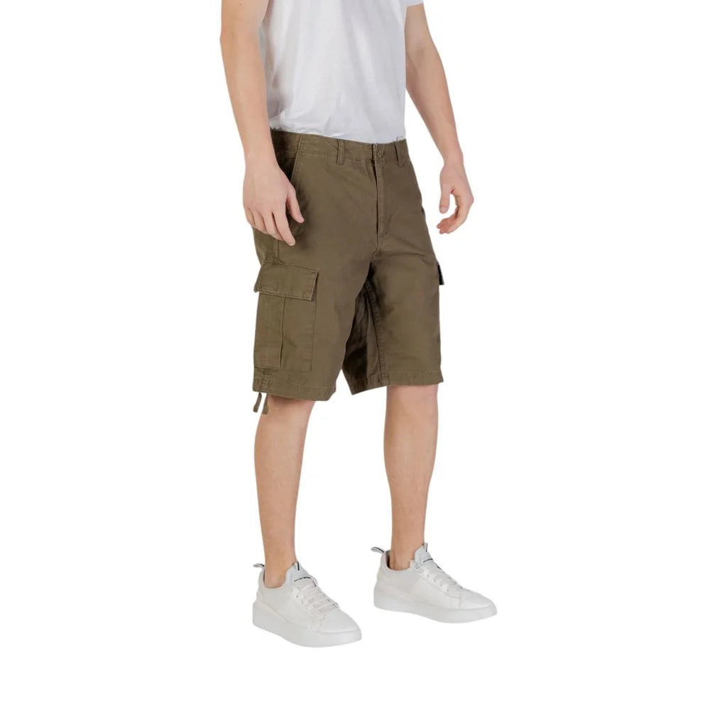 Jack Jones Green Cotton Bermuda - Cargo Shorts