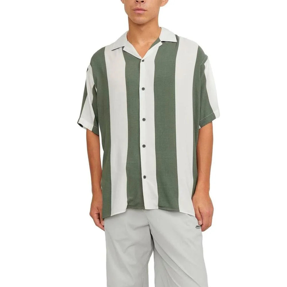 Jack Jones Green Viscose Shortsleeve - Shirts