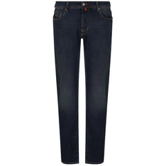 Jacob Cohen Blue Cotton Men Jeans with Orange Stitching - IT40 | M
