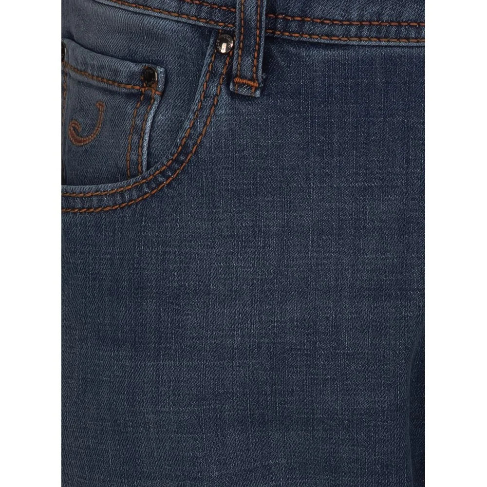Jacob Cohen Blue Cotton Men’s Slim Fit Jean - Jeans