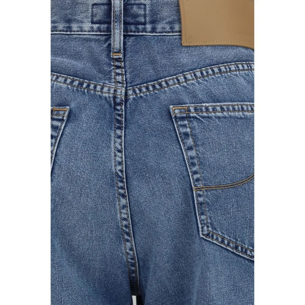 Spodnie jeans Jacob Cohen niebieskie, luźny krój