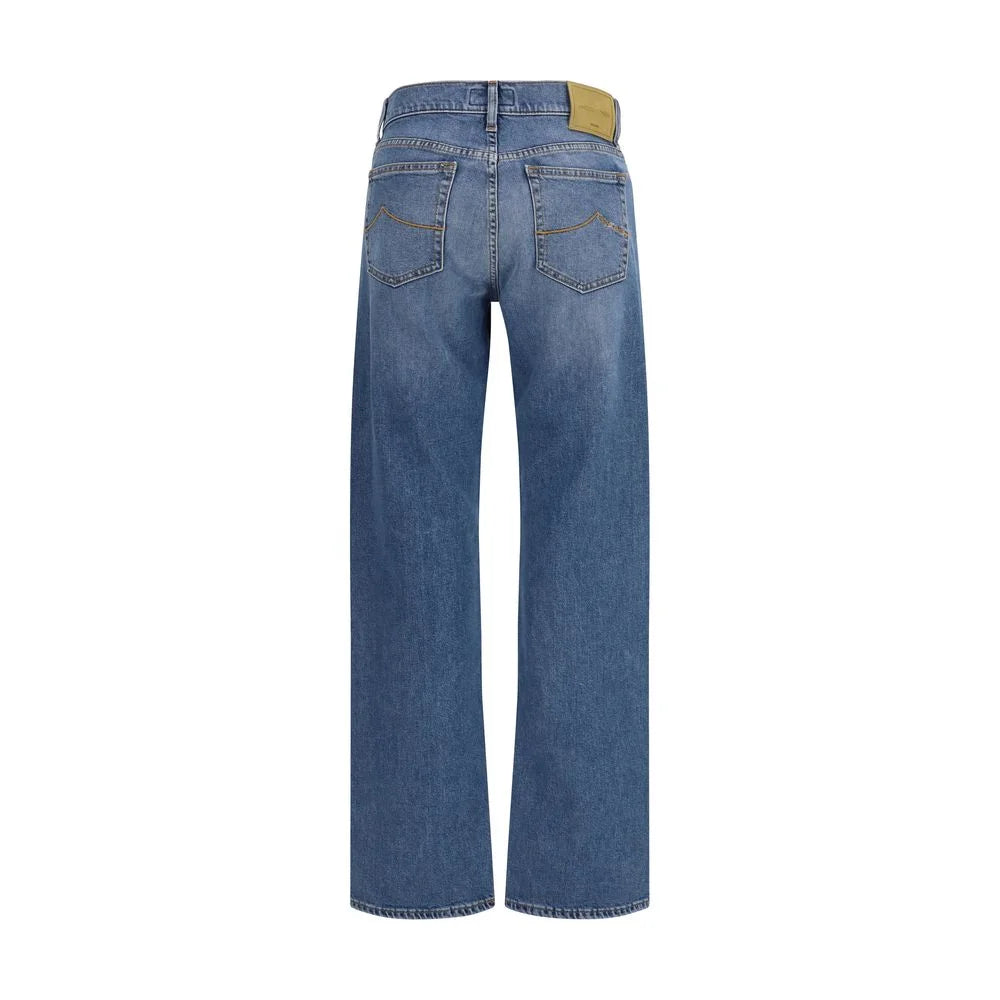 Jacob Cohen Blue Cotton Straight-Leg Jeans