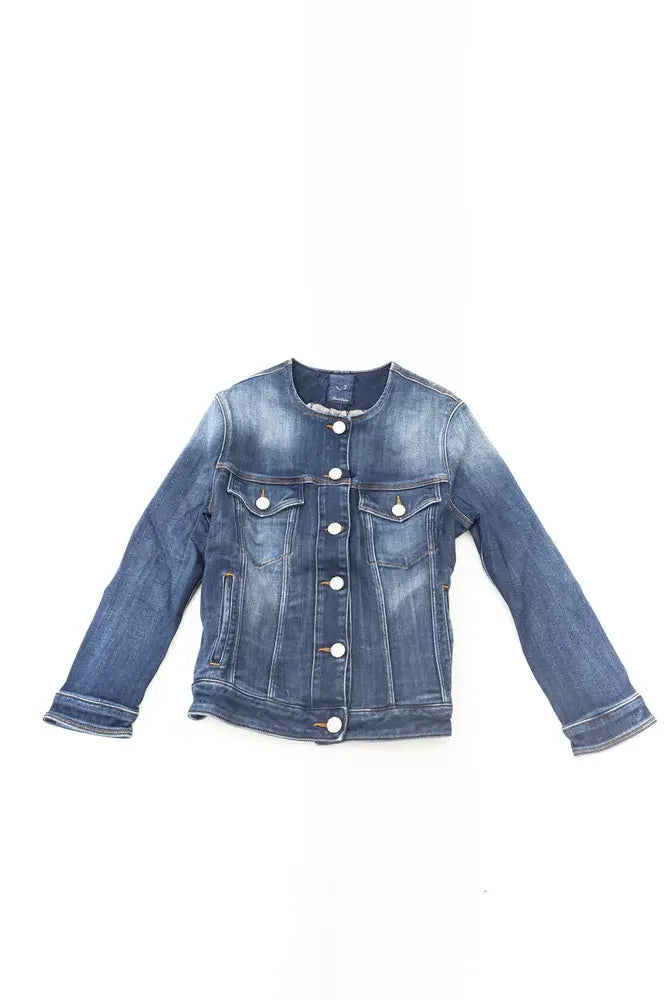 Jacob Cohen Blue Cotton Women Jacket - Trucker Jackets