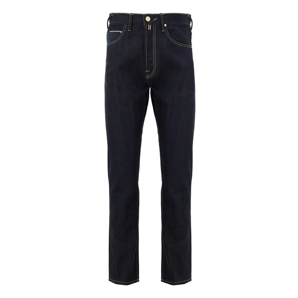 Jacob Cohen Blue Polyester Tapered Jean