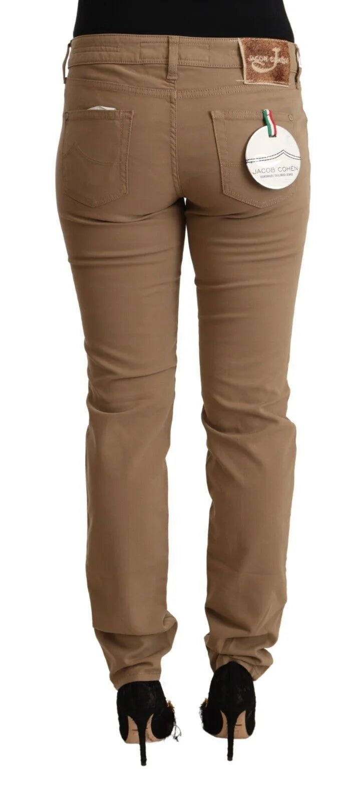Jacob Cohen Brown Cotton Stretch Mid Waist Skinny Pants - W31 - Trousers