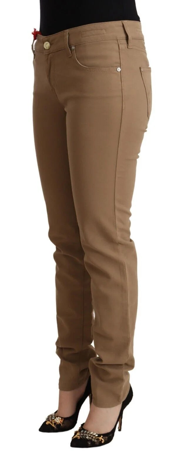 Jacob Cohen Brown Cotton Stretch Mid Waist Skinny Pants - W31 - Trousers